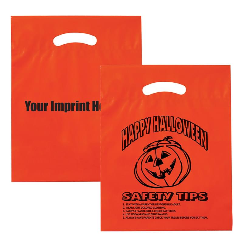 Halloween Stock Design Orange Die Cut Bag ? Happy Halloween (12"x15"x3") - Flexo Ink