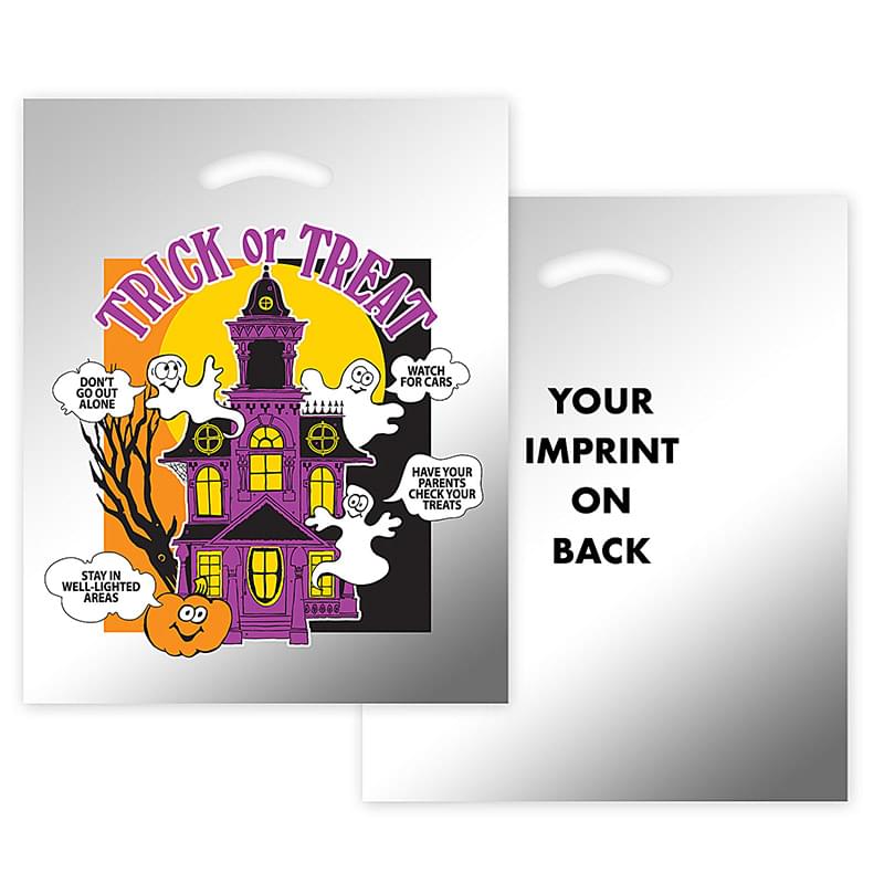 Halloween Stock Design Silver Reflective Die Cut Bag - Haunted House