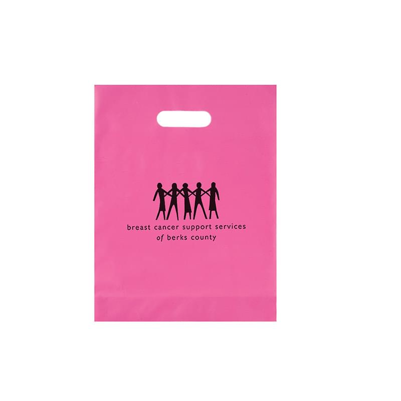 Breast Cancer Awareness Pink Frosted Die Cut Bag (12"x15"x3") - Flexo Ink