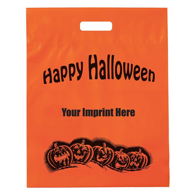 Halloween Stock Design Orange Frosted Die Cut ? Pumpkin Row - Customized (12"x15"x3") - Flexo Ink