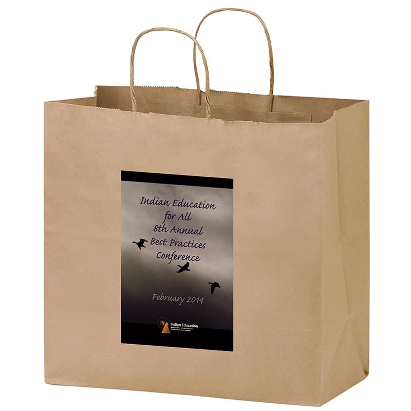 Natural Kraft Paper Carry-Out Bag w/Full Color (13"x7"x12 ¾") - Color Evolution