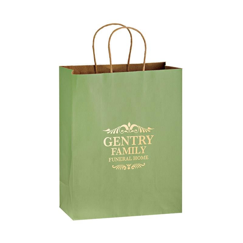 Matte Color Twisted Paper Handle Shopper |10x5x13| - Foil Stamp