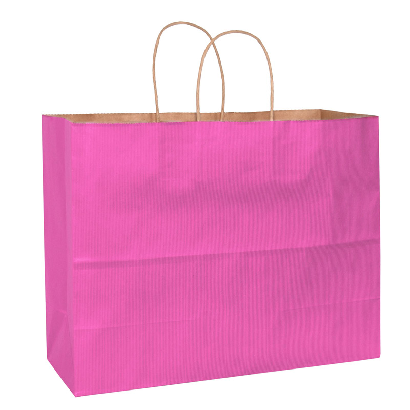 Matte Color Paper Shopper Tote Bag (16"x6"x13") - Flexo Ink