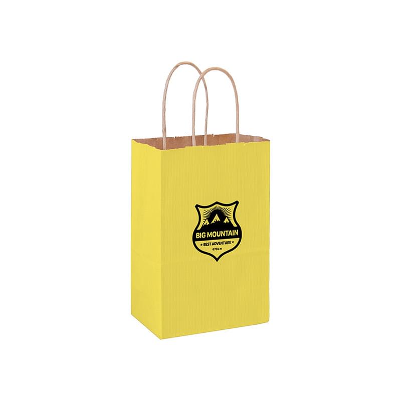 Matte Color Twisted Paper Handle Shopper |5x3 1/2x8| - Flexo Ink
