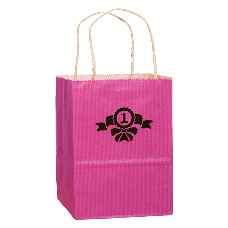 Breast Cancer Awareness Pink Matte Color Paper Shopper Bag (8"x4.75"x10.5") - Foil Stamp