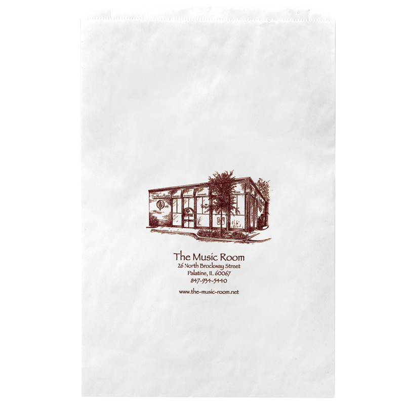 White Kraft Paper Merchandise Bag (16"x3 1/2"x24") - Flexo Ink