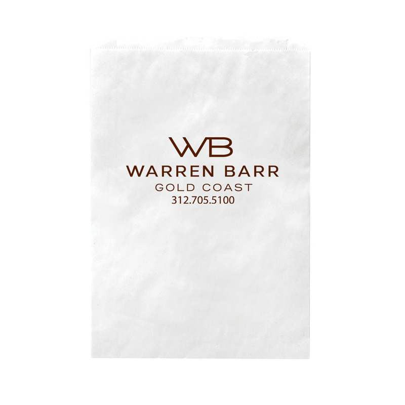 White Kraft Paper Merchandise Bag (6 1/2"x9 1/4") - Flexo Ink