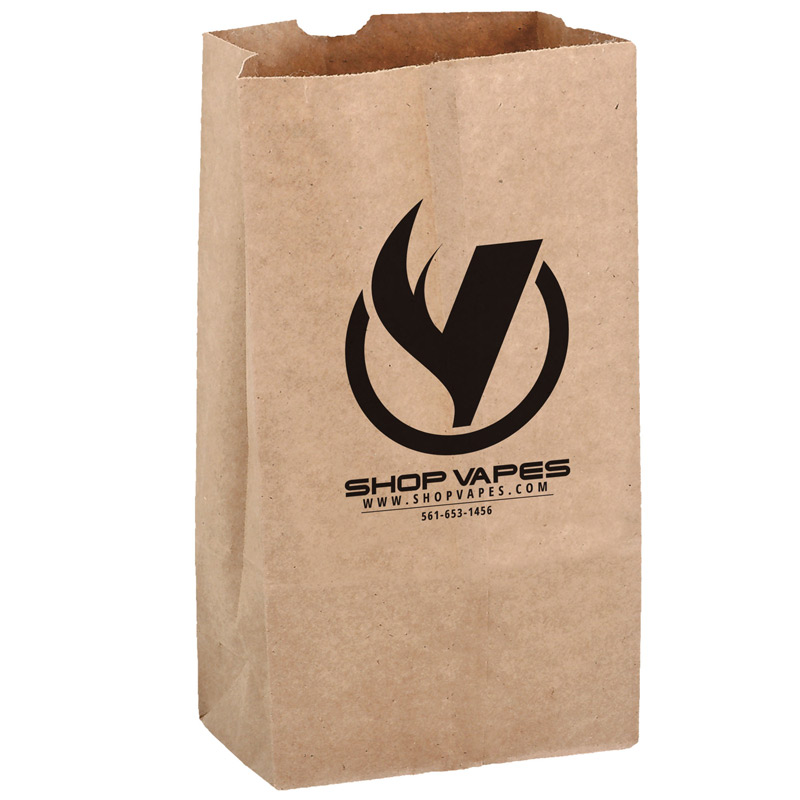 Natural Kraft Paper SOS Grocery Bag (Size 12 Lb.) - Flexo Ink