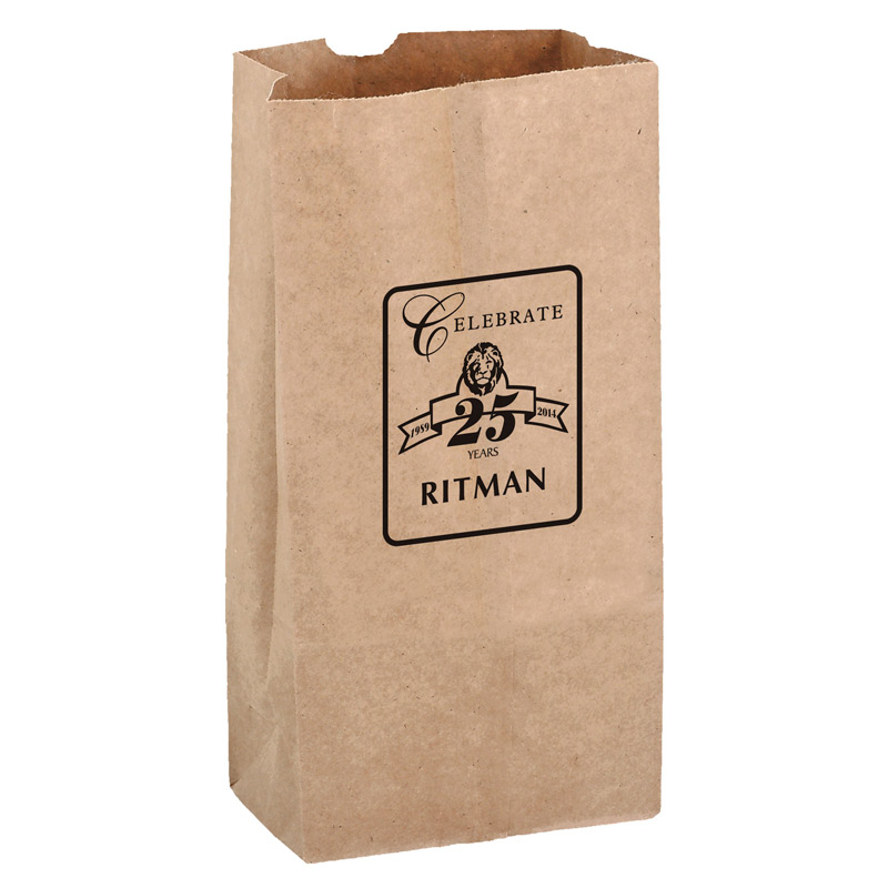 Natural Kraft Paper SOS Grocery Bag (Size 8 Lb.) - Flexo Ink