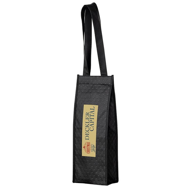 Insulated Wine Tote Bag - 1 Bottle Non-Woven Tote with Full Color (5 1/4"x3 1/2"x14") - Color Evolution