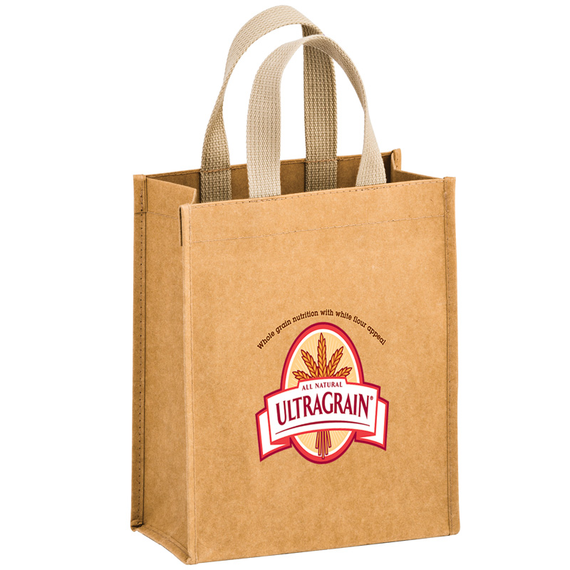 CYCLONE - Washable Kraft Paper Tote Bag w/ Web Handle (8"x4"x10") - EV