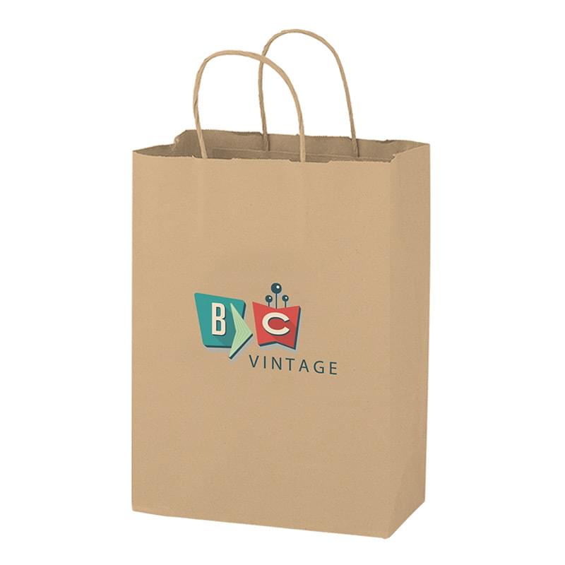 Natural Kraft Twisted Paper Handle Shopper - DIGITAL SPLASH |10x5x13|