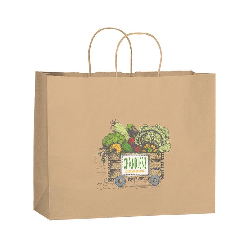 Natural Kraft Twisted Paper Handle Shopper - DIGITAL SPLASH |16x6x12|