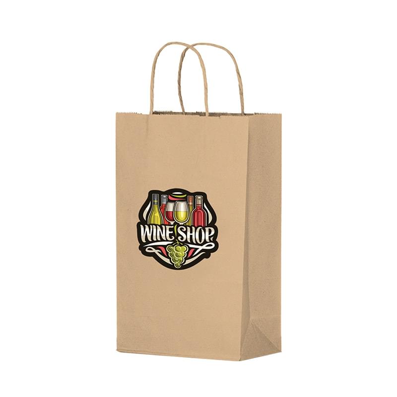 Natural Kraft Twisted Paper Handle Shopper - DIGITAL SPLASH |8 1/4x4 3/4x13 5/8|