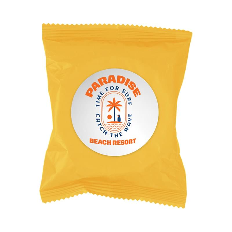 Label Service - Compressed plant based towel - Compressed |3" round| Expanded |55x28| - Full Color/CMYK