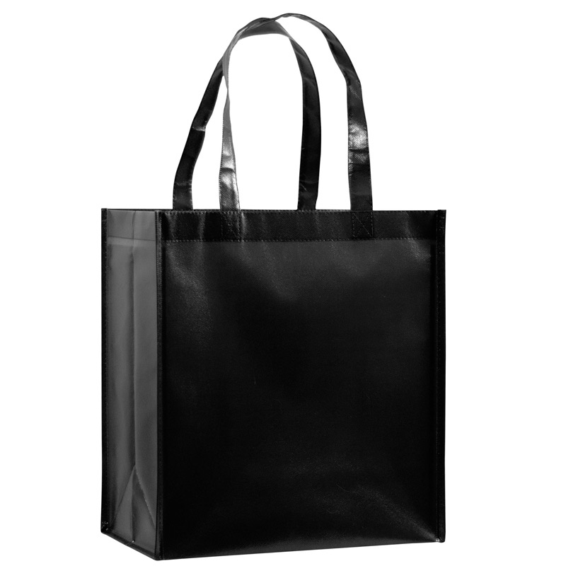 Gloss Laminated Designer Grocery Tote Bag w/Insert (12"x8"x13") - Screen Print