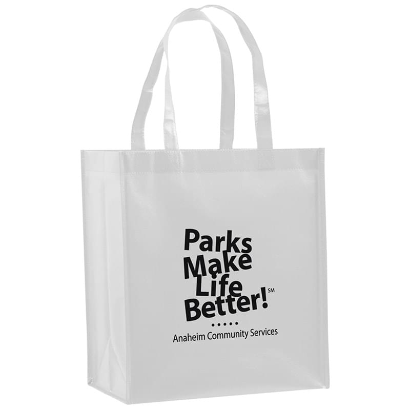 Gloss Laminated Grocery Tote with Poly Board Insert |12x8x13| - Screen Print