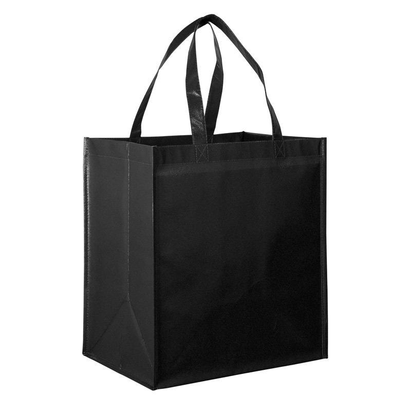 Gloss Laminated Designer Grocery Tote Bag w/Insert (13"x10"x15") - Screen Print
