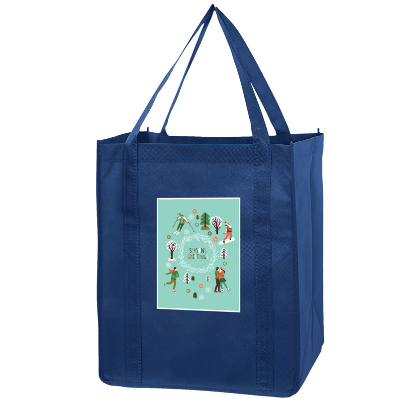 Recession Buster Non-Woven Grocery Tote Bag w/Insert and Full Color (13"x10"x15") - Color Evolution