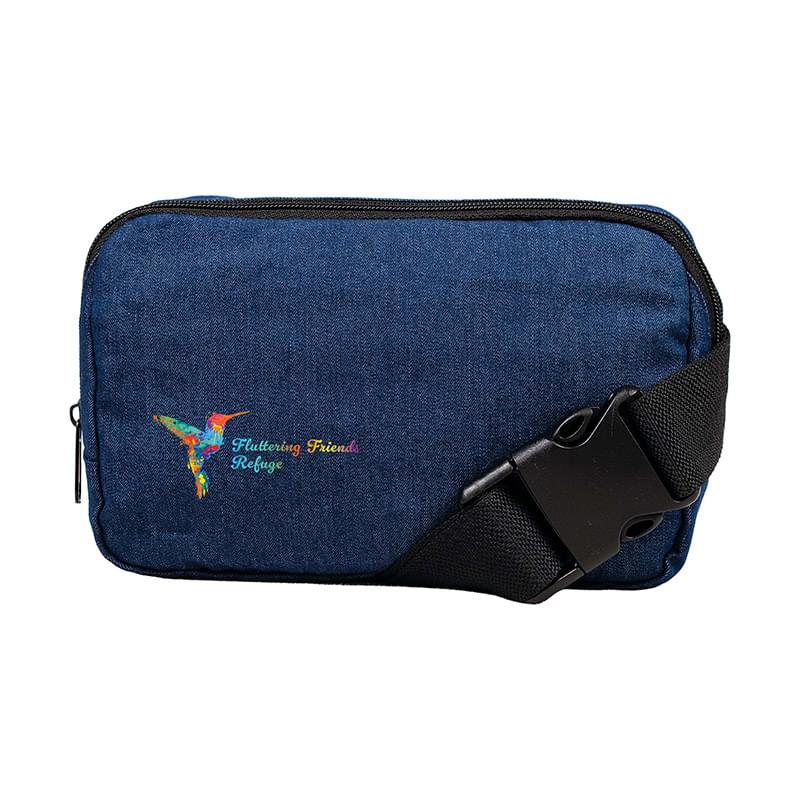 Pre-Consumer Recycled Denim Cross Body Bag with Adjustable Strap |8x2x5 1/4| - Color Evolution