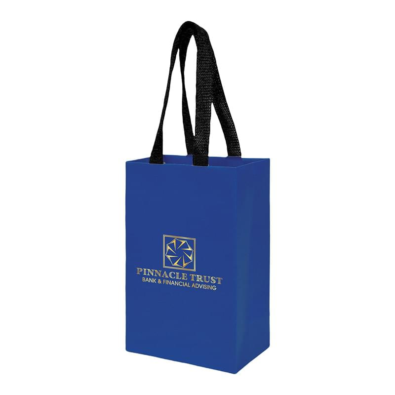 Sugarcane Paper Sustainable Bag with Embedded Web-Style Paper Handle |5x3x8| - Foil Stamp