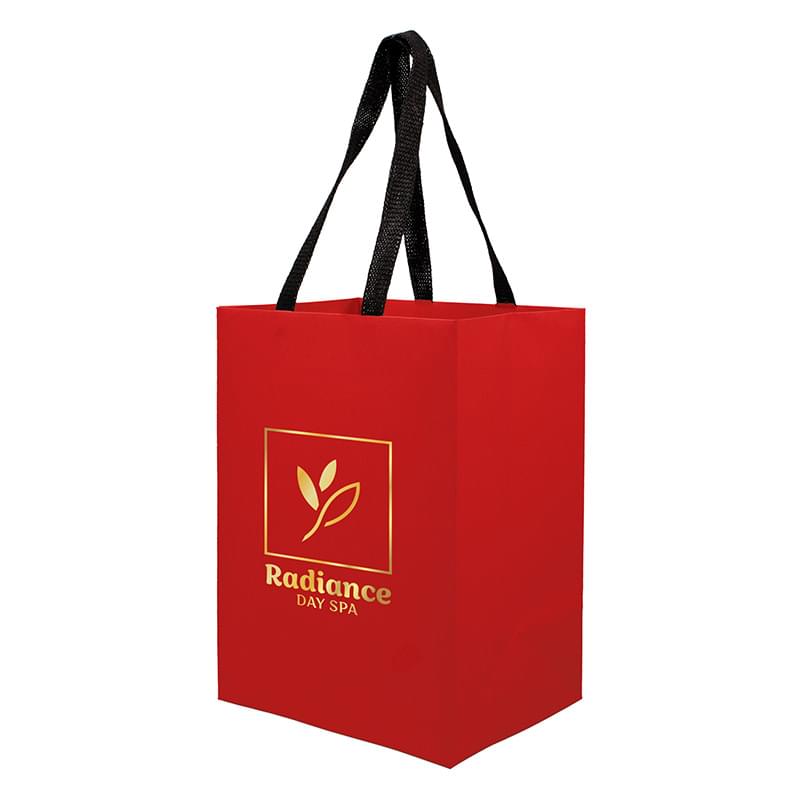 Sugarcane Paper Sustainable Bag with Embedded Web-Style Paper Handle |8x5x10| - Foil Stamp
