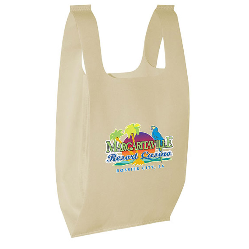 Recession Buster Non-Woven T-Shirt Bag w/Full Color (9"x6"x17") - Color Evolution