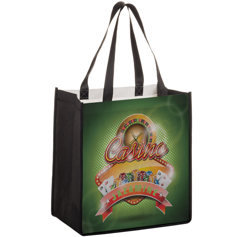 Full Coverage PET Non-Woven Grocery Bag w/Full Color (12"x8"x13") - Sublimated