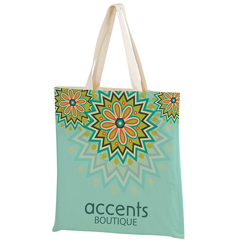 Full Coverage Cotton Tote Bag w/Full Color (15"x16") - Sublimated