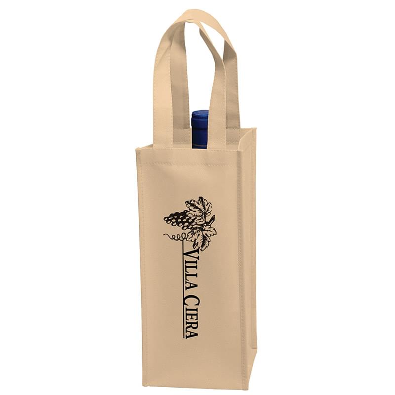 Vineyard Collection - 1 Bottle Non-Woven Wine Tote Bag |5x5x12| - Screen Print