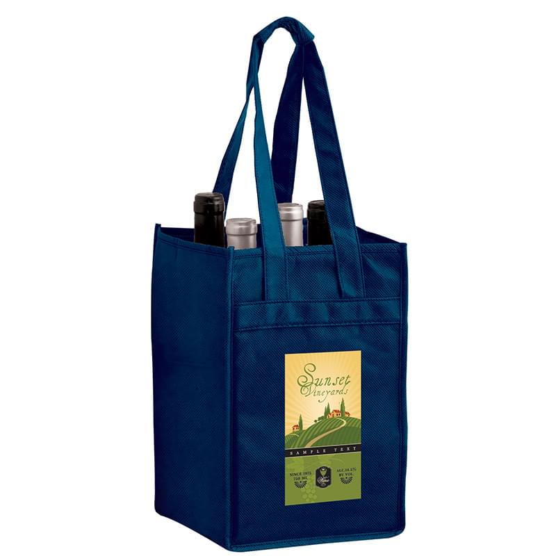 Vineyard Collection - 4 Bottle Non-Woven Wine Tote Bag |7x7x11| - Color Evolution