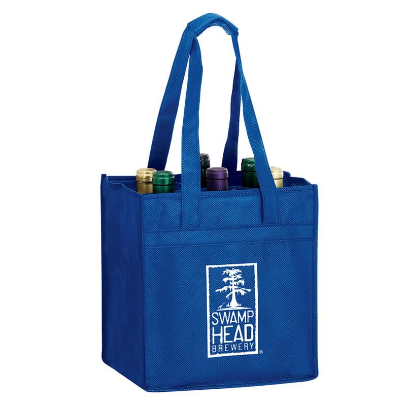 Vineyard Collection - 6 Bottle Non-Woven Wine Tote Bag |10x7x11| - Screen Print