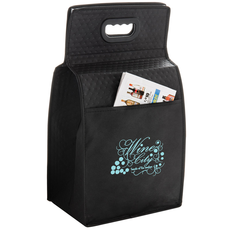 Insulated Wine Tote Bag - 6 Bottle Non-Woven Tote (7.5"x7"x19.5") - Screen Print