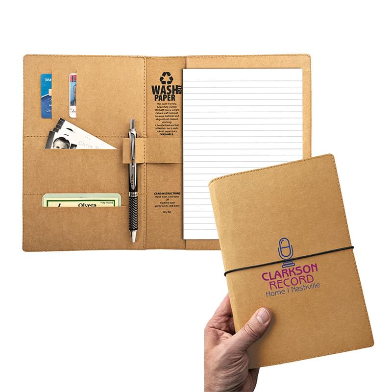 STORM - Washable Kraft Paper Padfolio with Strap Closure |6x9| - Screen Print