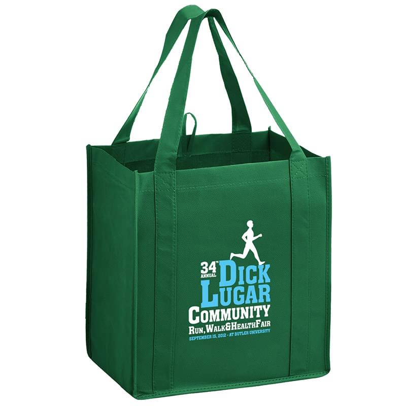 Heavy Duty Non-Woven Grocery Tote Bag with Poly Board Insert |13x10x15| - Screen Print