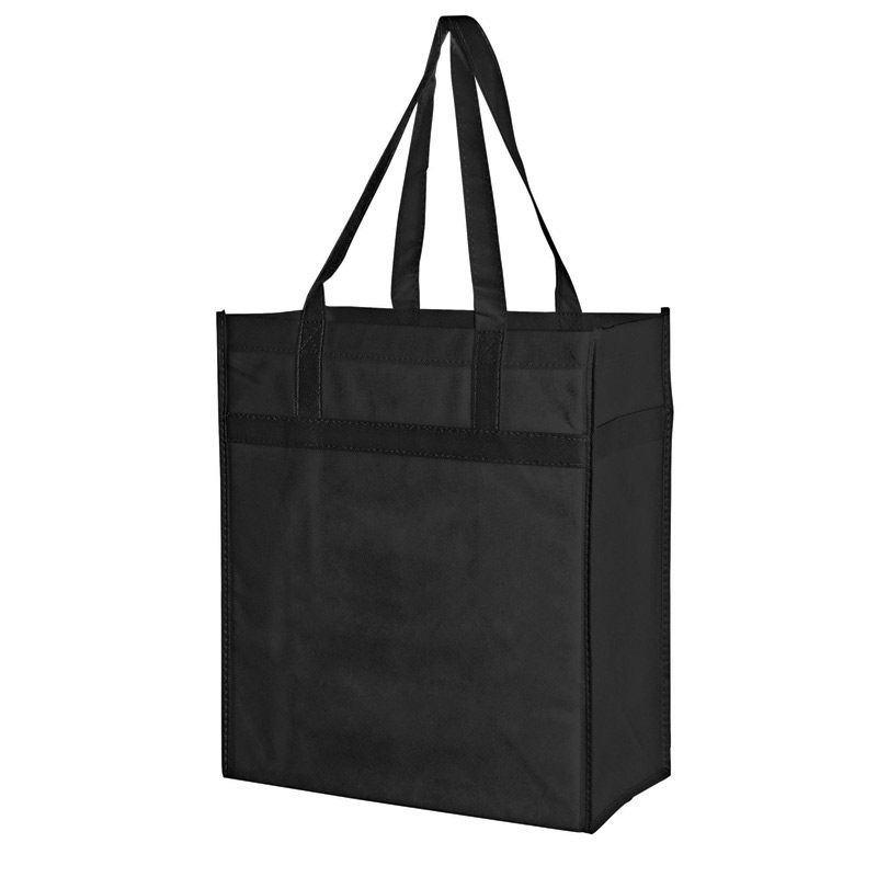 Heavy Duty Non-Woven Grocery Tote Bag w/Insert (13"x10"x15") - Screen Print