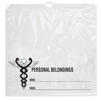 Medical Stock Design Cotton Cord Drawstring Plastic Bag (20"x20"x4") - Flexo Ink
