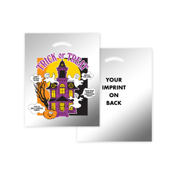 Halloween Stock Design Silver Reflective Die Cut Bag - Haunted House