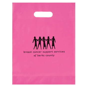 Breast Cancer Awareness Pink Frosted Die Cut Bag (12"x15"x3") - Flexo Ink