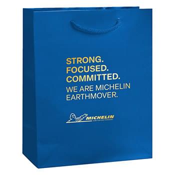 Gloss Laminated Euro Tote Bag w/Macrame Rope Handles (8"x4"x10") - Foil Stamp