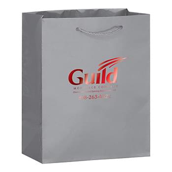 Matte Laminated Euro Tote Bag w/Macrame Rope Handles (8"x4"x10") - Foil Stamp