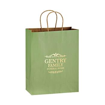 Matte Color Twisted Paper Handle Shopper |10x5x13| - Foil Stamp