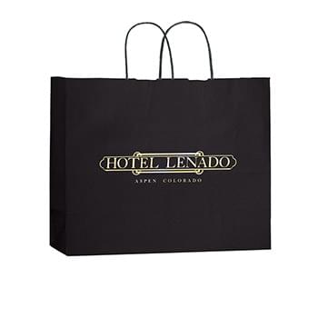 Matte Color Twisted Paper Handle Shopper |16x6x13| - Foil Stamp