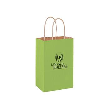 Matte Color Twisted Paper Handle Shopper |5x3 1/2x8| - Foil Stamp