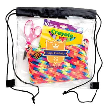 Clear Cold Resistant Heavy Duty PVC Backpack with Cinch Cords (12"x12") - Color Evolution