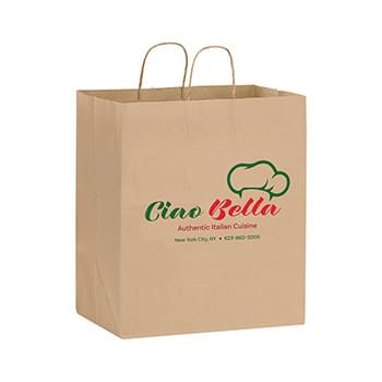 Natural Kraft Twisted Paper Handle Shopper - DIGITAL SPLASH |14 1/2x9 1/2x16 1/4|