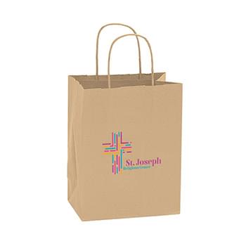 Natural Kraft Twisted Paper Handle Shopper - DIGITAL SPLASH |8x4x10 1/4| - Full Color/CMYK