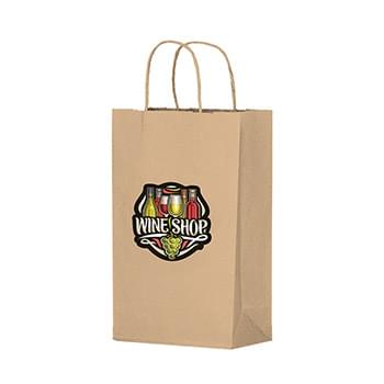 Natural Kraft Twisted Paper Handle Shopper - DIGITAL SPLASH |8 1/4x4 3/4x13 5/8|