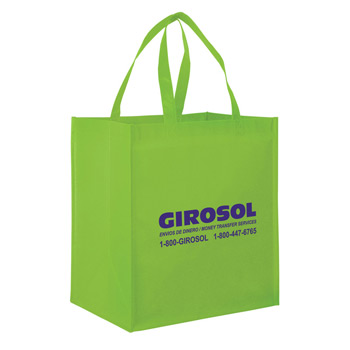 Gloss Laminated Designer Grocery Tote Bag w/Insert (13"x10"x15") - Screen Print