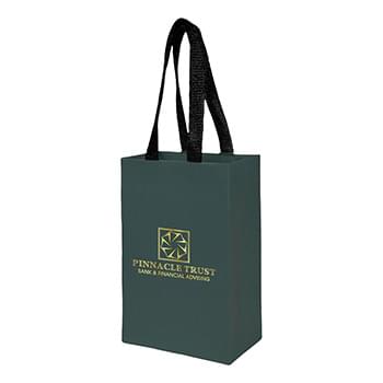 Sugarcane Paper Sustainable Bag with Embedded Web-Style Paper Handle |5x3x8| - Foil Stamp